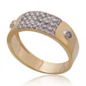Beautifully Crafted Diamond Mens Ring with Certified Diamonds in 18k Yellow Gold - GR0066P